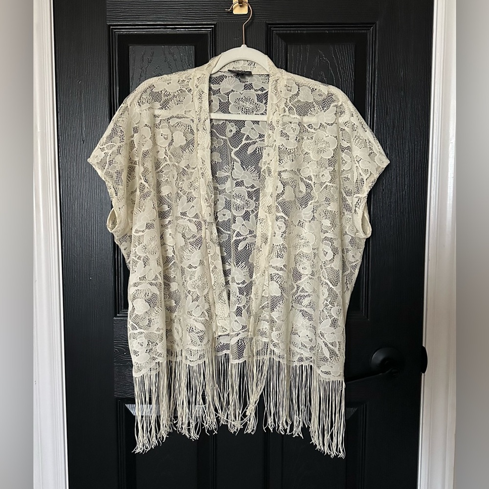 Topshop Lace Fringe Kimono